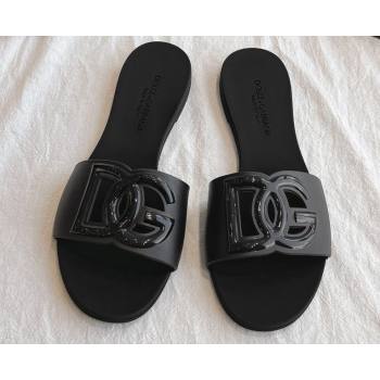 Cheap Sale Dolce Gabbana Rubber beachwear sliders Black (guodong-24012311)