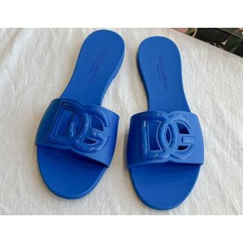 Cheap Sale Dolce Gabbana Rubber beachwear sliders Blue (guodong-24012312)