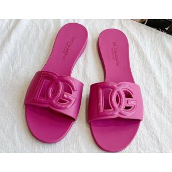 Cheap Sale Dolce Gabbana Rubber beachwear sliders Fuchsia (guodong-24012313)