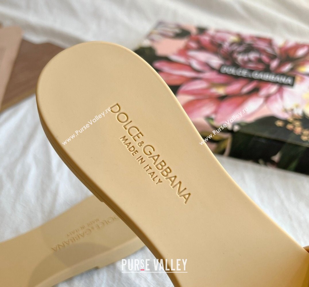 Cheap Sale Dolce Gabbana Rubber beachwear sliders Beige (guodong-24012314)