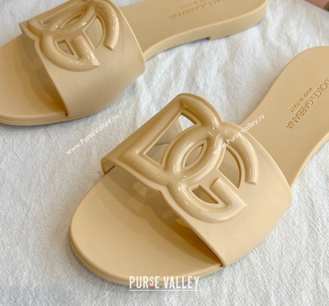 Cheap Sale Dolce Gabbana Rubber beachwear sliders Beige (guodong-24012314)