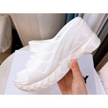 Cheap Sale Givenchy Heel 10cm Platform 4.5cm Marshmallow wedge sandals in rubber White (guodong-24012405)