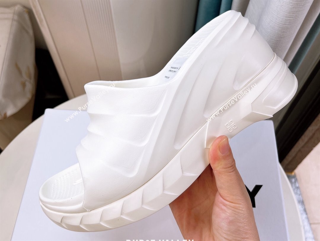 Cheap Sale Givenchy Heel 10cm Platform 4.5cm Marshmallow wedge sandals in rubber White (guodong-24012405)