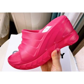 Cheap Sale Givenchy Heel 10cm Platform 4.5cm Marshmallow wedge sandals in rubber Fuchsia (guodong-24012406)