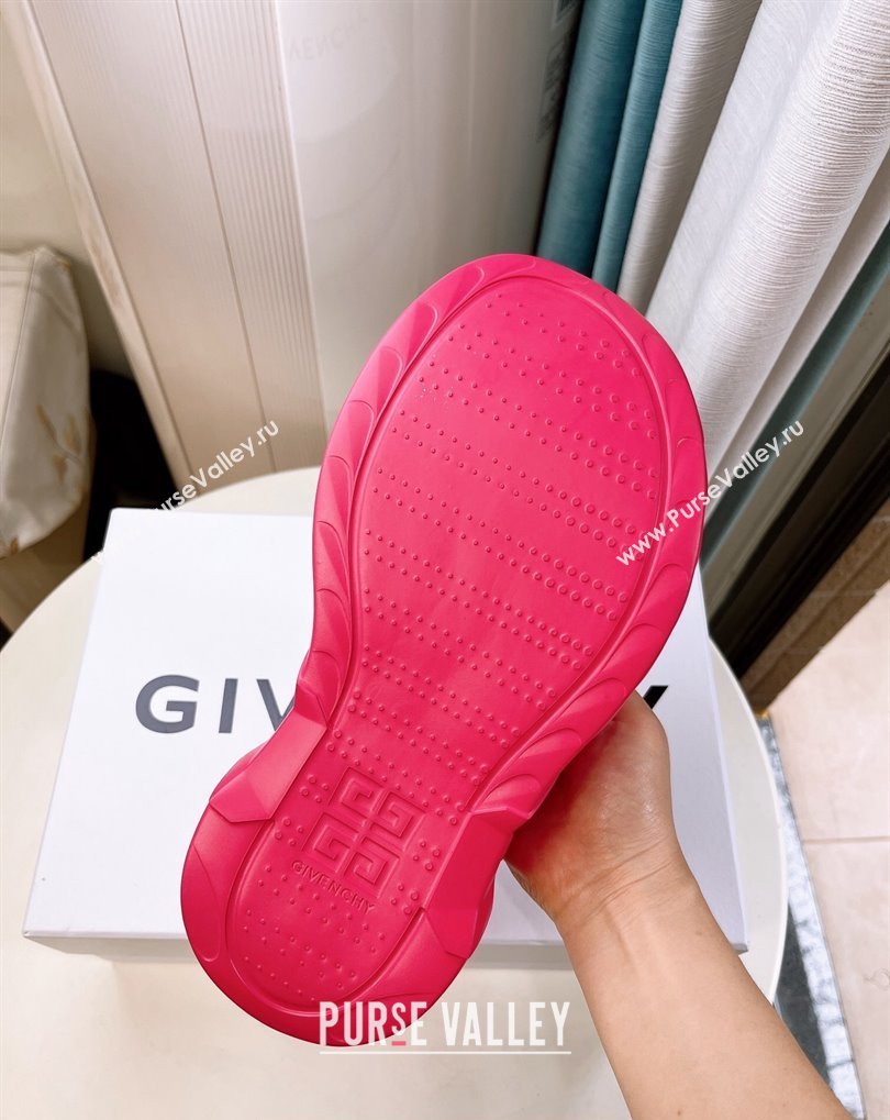 Cheap Sale Givenchy Heel 10cm Platform 4.5cm Marshmallow wedge sandals in rubber Fuchsia (guodong-24012406)