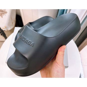 Cheap Sale Balenciaga Chunky Slide Sandals in Black rubber (guodong-24012401)