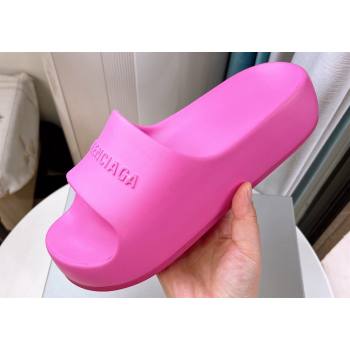 Cheap Sale Balenciaga Chunky Slide Sandals in Fuchsia rubber (guodong-24012403)