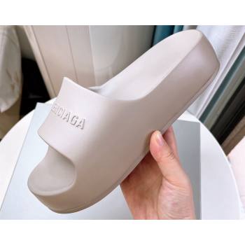 Cheap Sale Balenciaga Chunky Slide Sandals in Light Gray rubber (guodong-24012402)