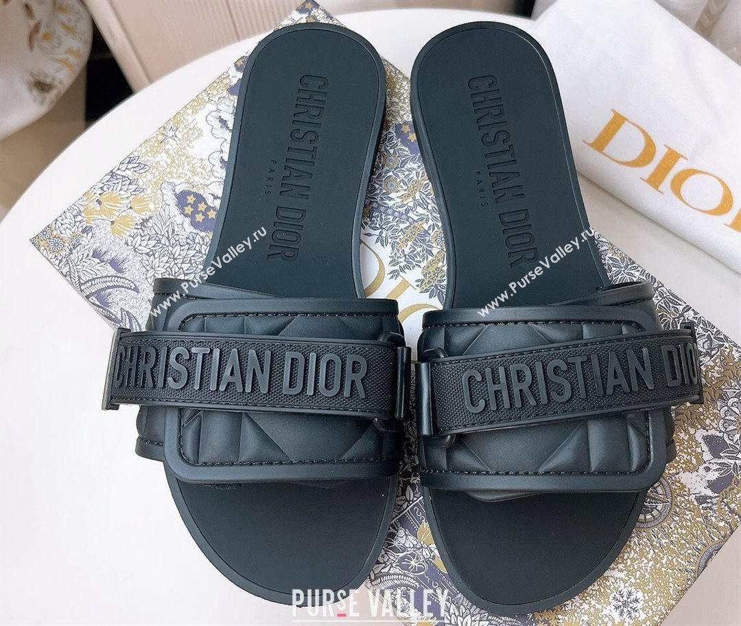 Cheap Sale Dior Dio(r)evolution Slides in Cannage PVC Black (guodong-24012416)