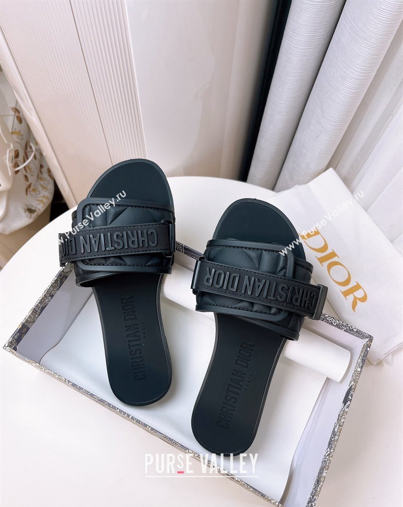 Cheap Sale Dior Dio(r)evolution Slides in Cannage PVC Black (guodong-24012416)