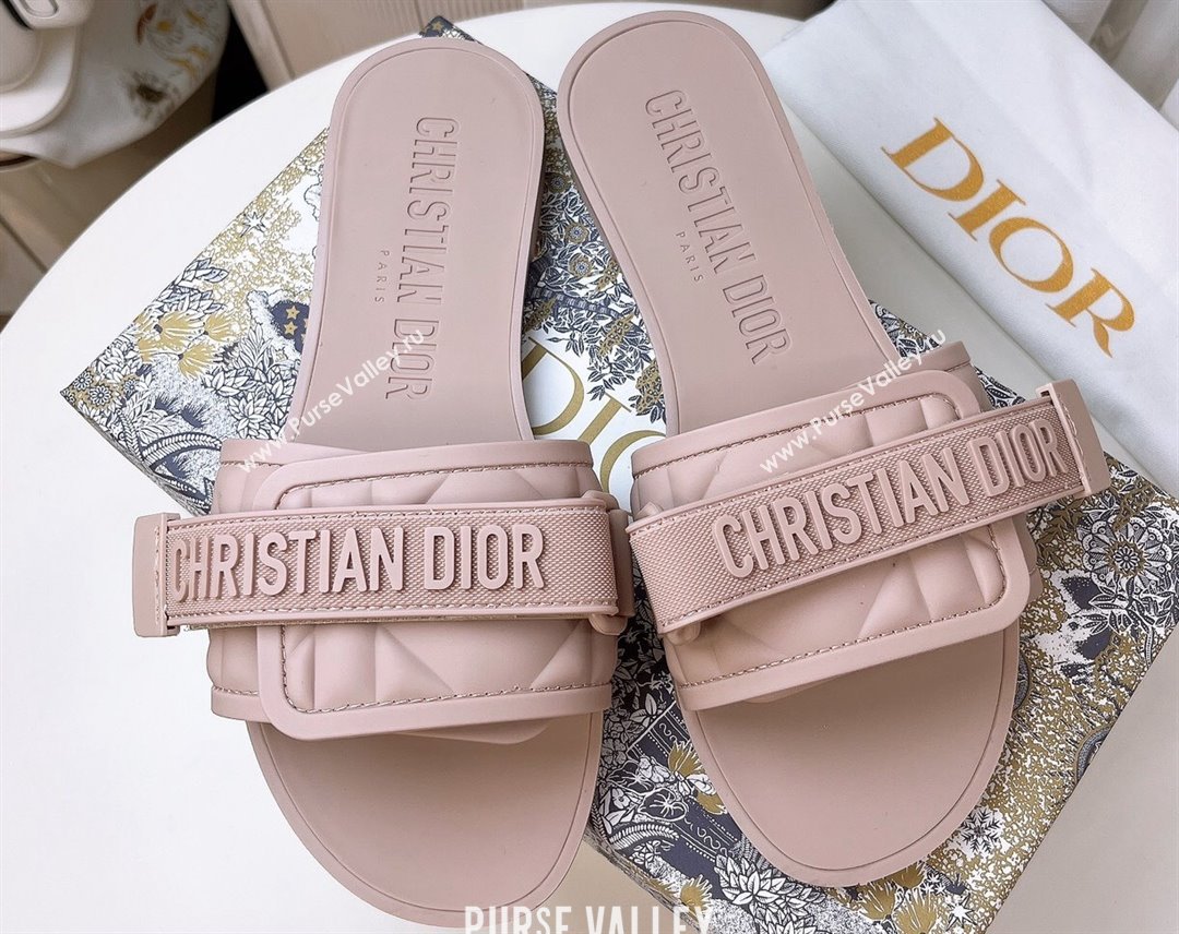 Cheap Sale Dior Dio(r)evolution Slides in Cannage PVC Nude (guodong-24012417)