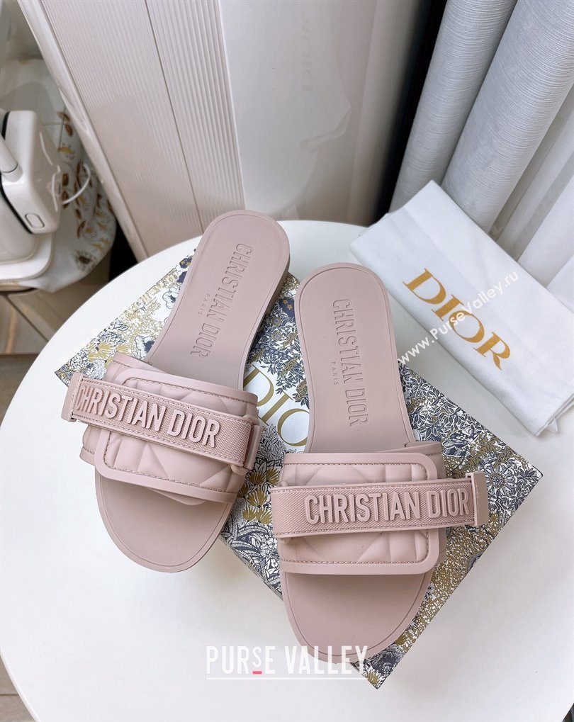 Cheap Sale Dior Dio(r)evolution Slides in Cannage PVC Nude (guodong-24012417)