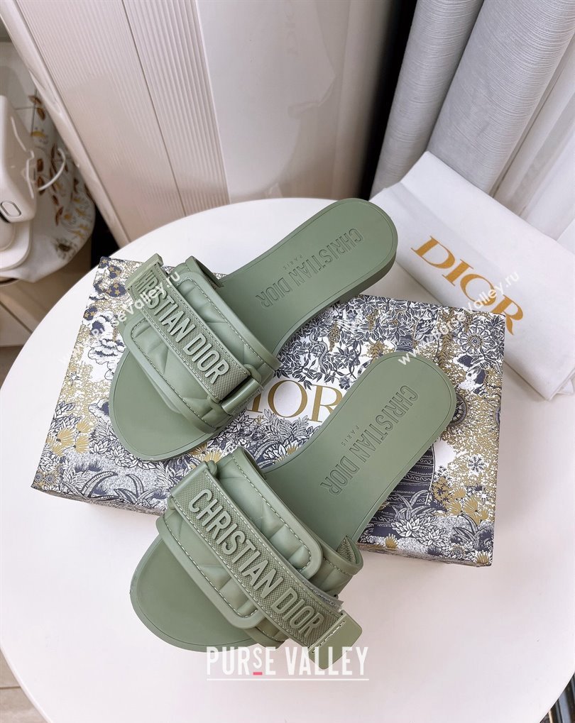 Cheap Sale Dior Dio(r)evolution Slides in Cannage PVC Green (guodong-24012419)