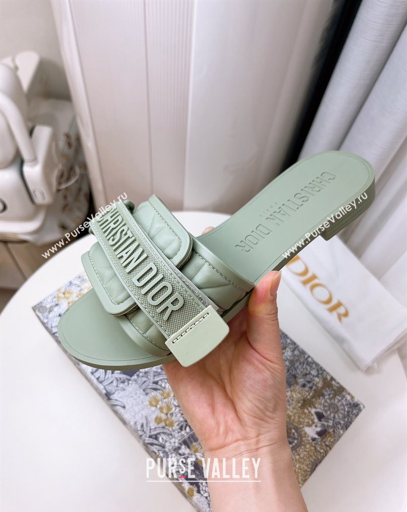 Cheap Sale Dior Dio(r)evolution Slides in Cannage PVC Green (guodong-24012419)