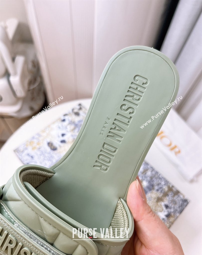 Cheap Sale Dior Dio(r)evolution Slides in Cannage PVC Green (guodong-24012419)