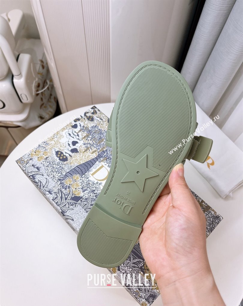 Cheap Sale Dior Dio(r)evolution Slides in Cannage PVC Green (guodong-24012419)