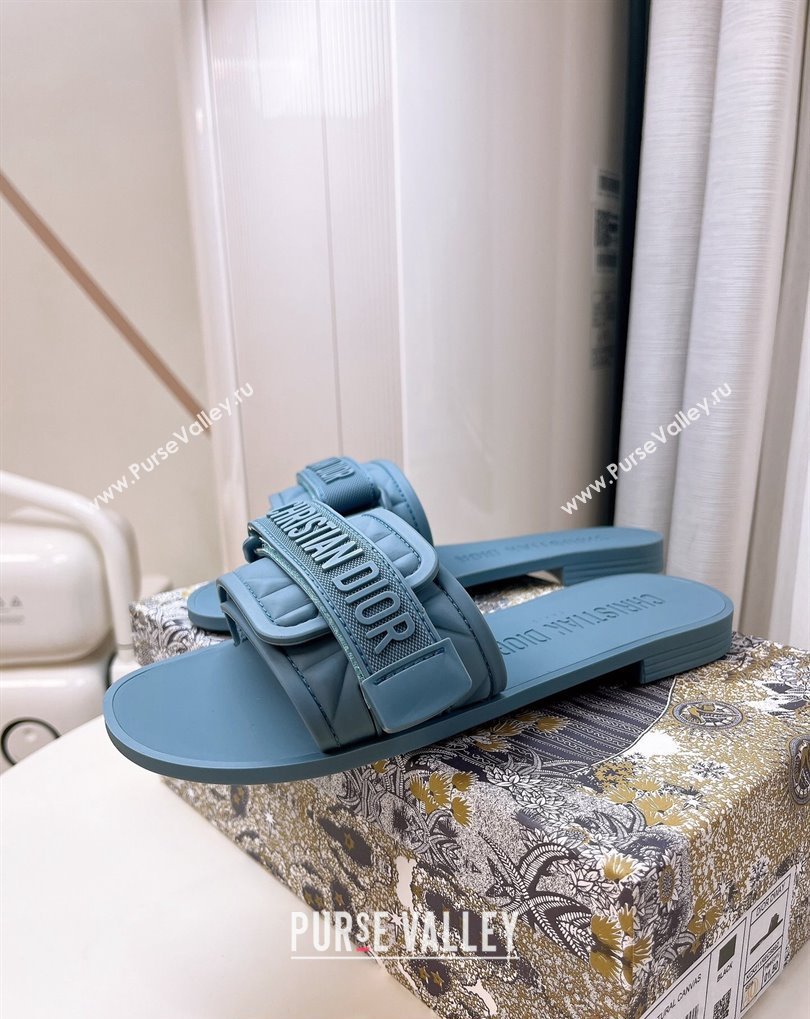 Cheap Sale Dior Dio(r)evolution Slides in Cannage PVC Blue (guodong-24012418)