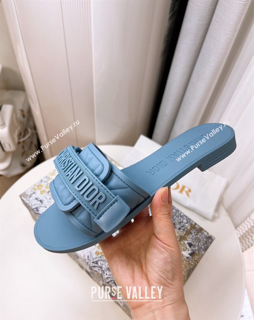 Cheap Sale Dior Dio(r)evolution Slides in Cannage PVC Blue (guodong-24012418)