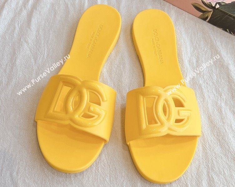 Cheap Sale Dolce Gabbana Rubber beachwear sliders Yellow (guodong-24012318)