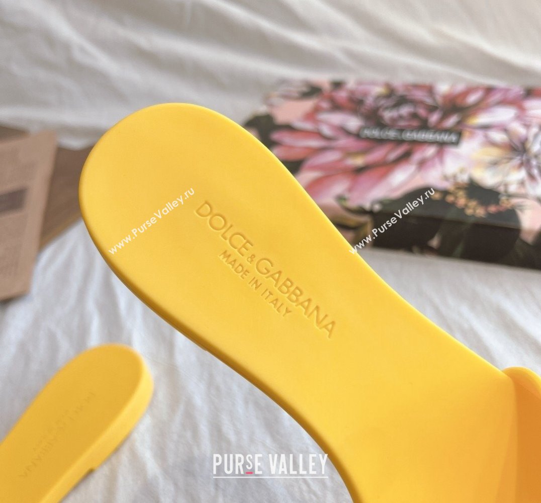 Cheap Sale Dolce Gabbana Rubber beachwear sliders Yellow (guodong-24012318)