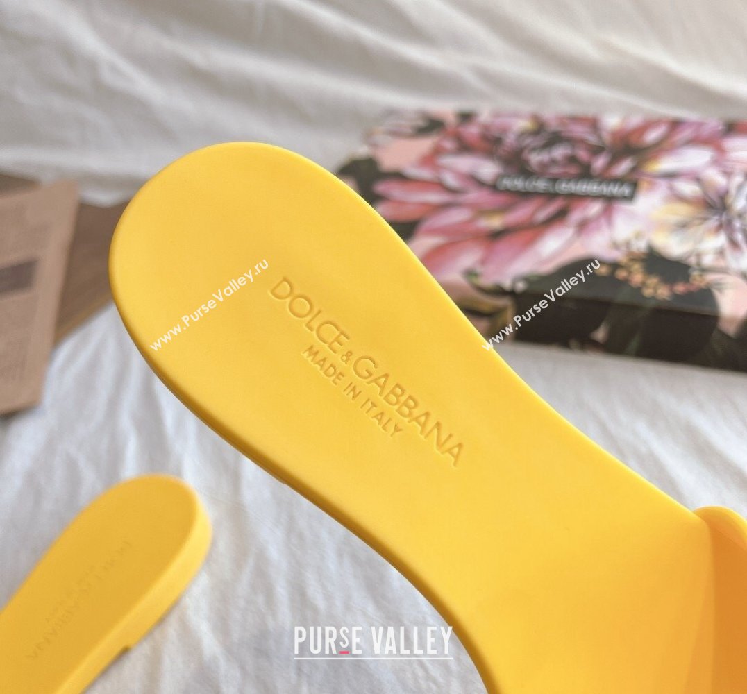 Cheap Sale Dolce Gabbana Rubber beachwear sliders Yellow (guodong-24012318)