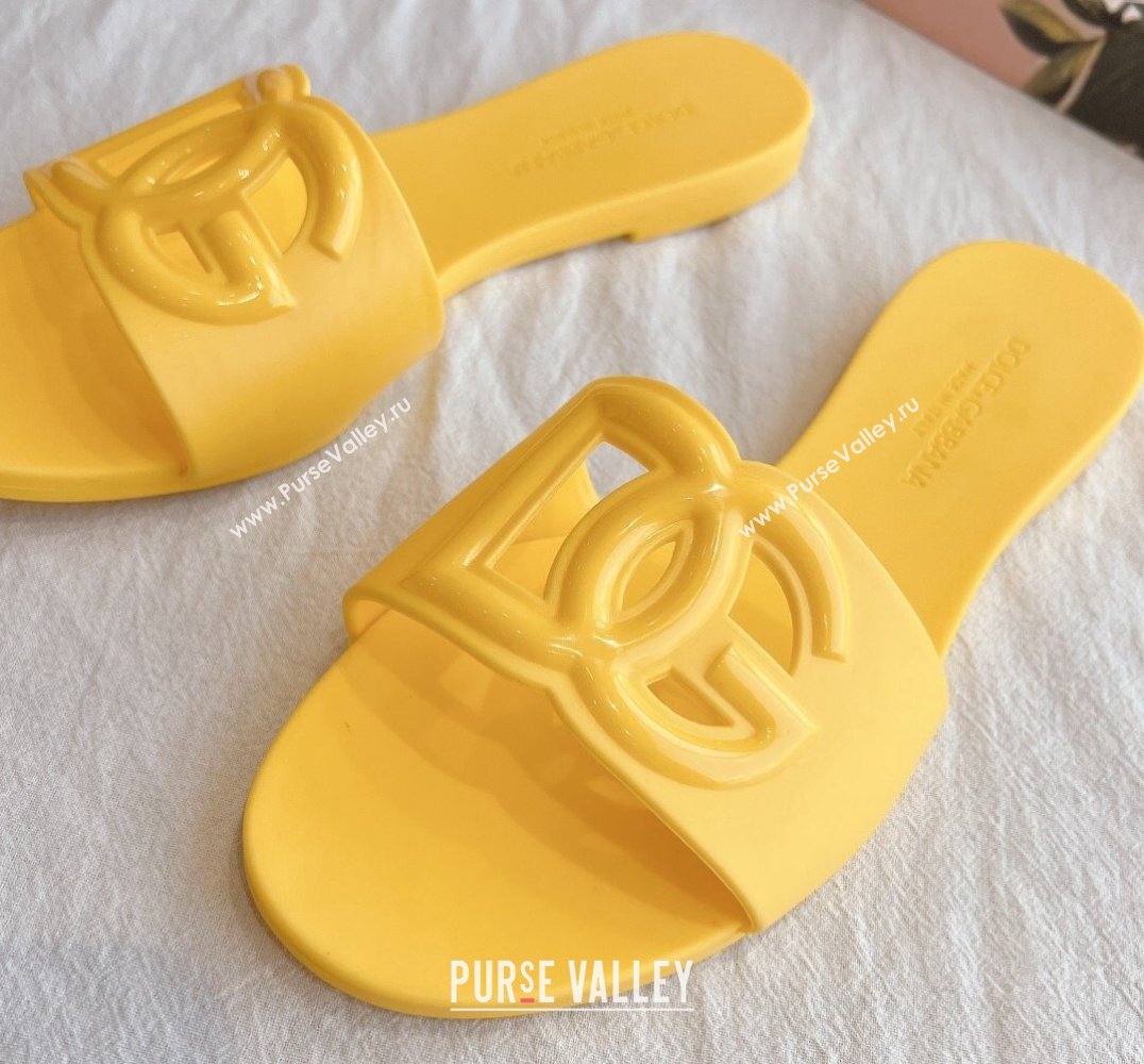 Cheap Sale Dolce Gabbana Rubber beachwear sliders Yellow (guodong-24012318)