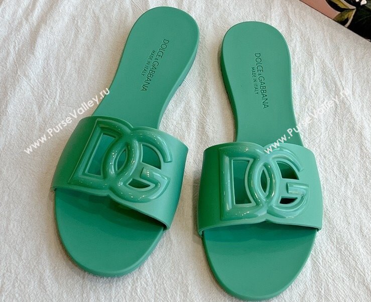 Cheap Sale Dolce Gabbana Rubber beachwear sliders Green (guodong-24012317)