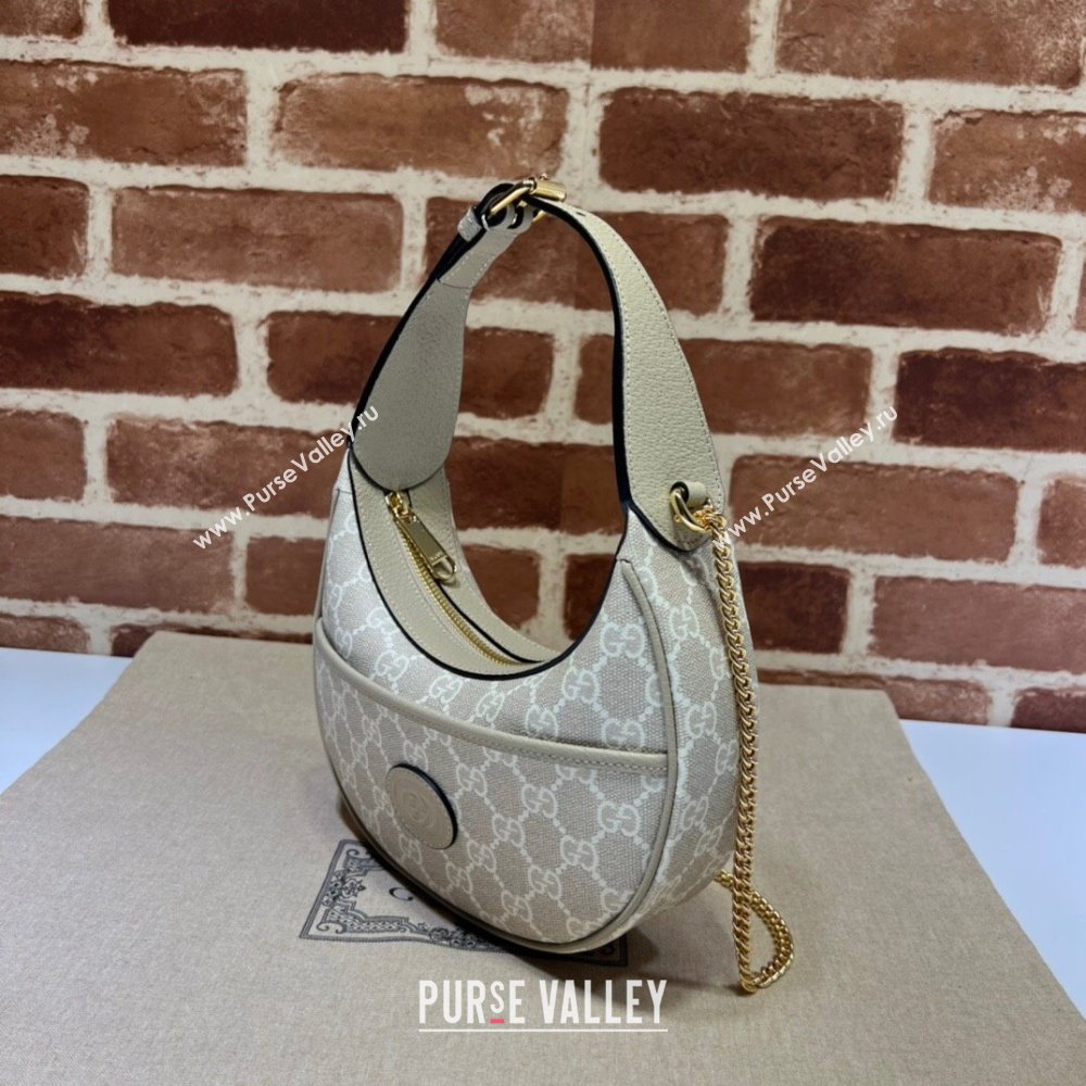 Gucci Half-moon-shaped mini bag with Interlocking G 726843 GG canvas Oatmeal (dlh-24012702)