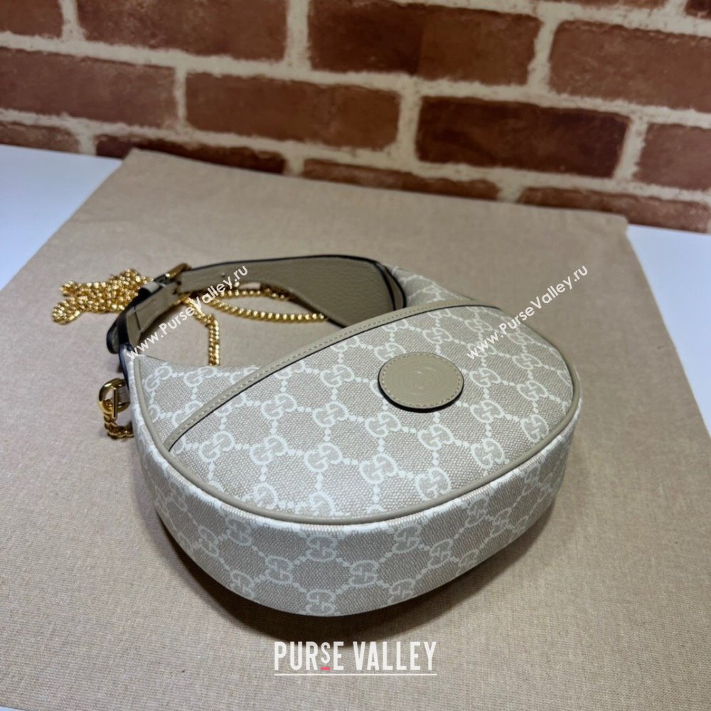 Gucci Half-moon-shaped mini bag with Interlocking G 726843 GG canvas Oatmeal (dlh-24012702)