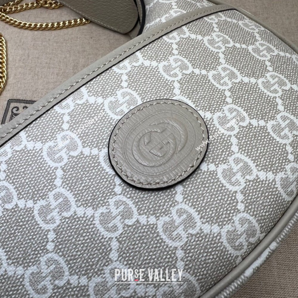 Gucci Half-moon-shaped mini bag with Interlocking G 726843 GG canvas Oatmeal (dlh-24012702)