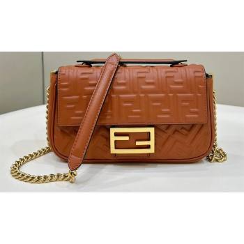 Fendi Medium Baguette Chain Midi Brown nappa leather bag (chaoliu-24012601)