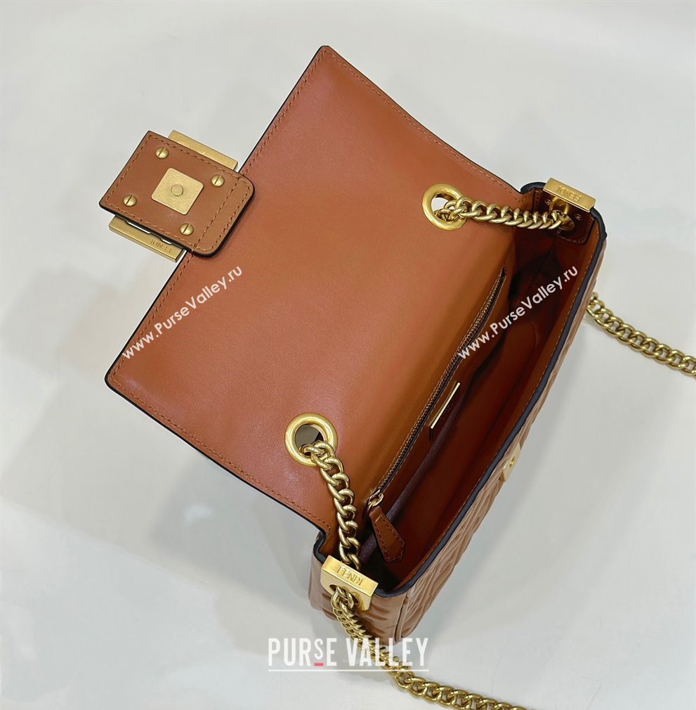 Fendi Medium Baguette Chain Midi Brown nappa leather bag (chaoliu-24012601)