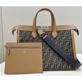 Fendi Peekaboo X-Tote bag Brown leather with FF motif (chaoliu-24012607)
