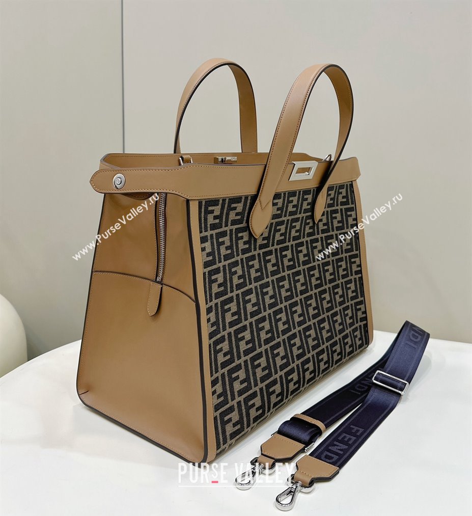 Fendi Peekaboo X-Tote bag Brown leather with FF motif (chaoliu-24012607)