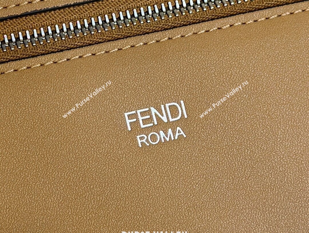 Fendi Peekaboo X-Tote bag Brown leather with FF motif (chaoliu-24012607)