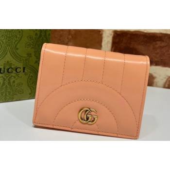 Gucci GG Marmont card case wallet 466492 Leather Peach (dlh-24012620)