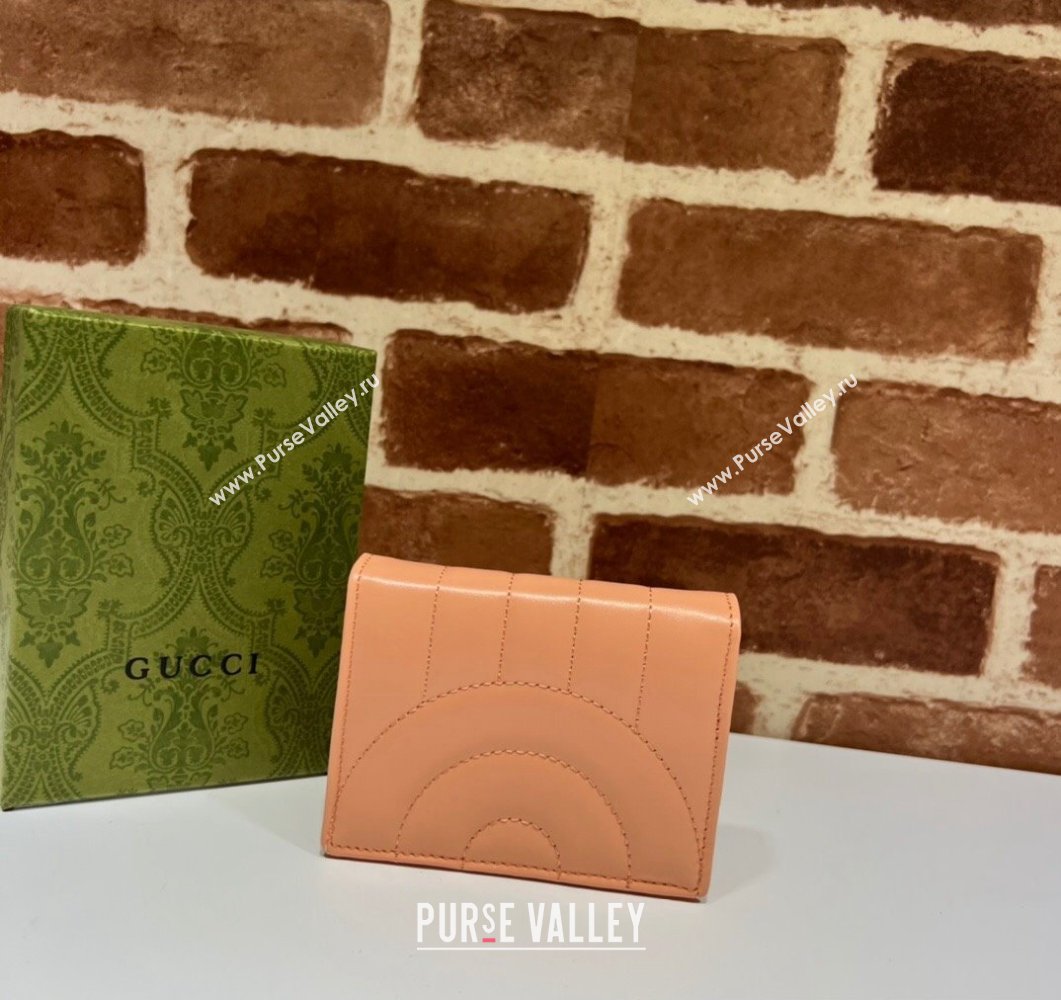 Gucci GG Marmont card case wallet 466492 Leather Peach (dlh-24012620)