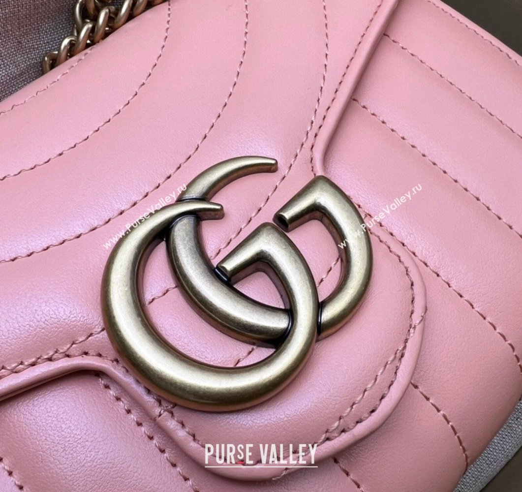 Gucci GG Marmont matelasse mini Bag 474575 Leather Peach (dlh-24012619)