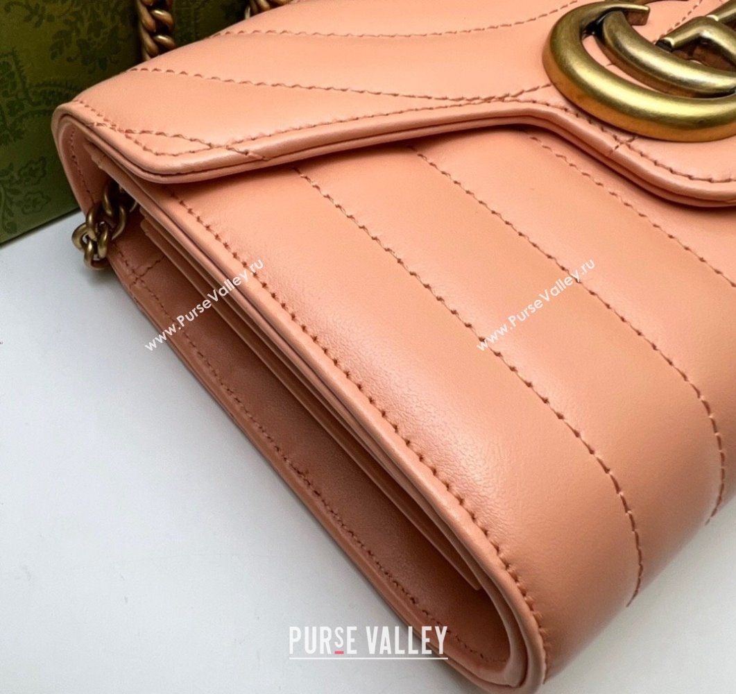 Gucci GG Marmont matelasse mini Bag 474575 Leather Peach (dlh-24012619)