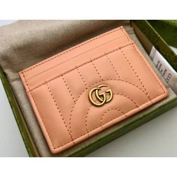 Gucci GG Marmont card case 443127 Leather Peach (dlh-24012621)