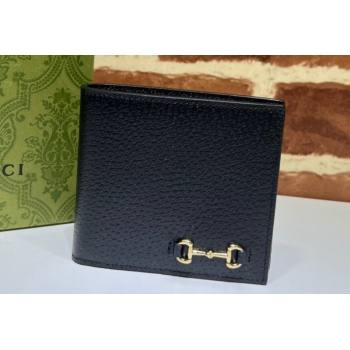 Gucci Bi-fold wallet with Horsebit 700462 in Black leather (dlh-24012919)