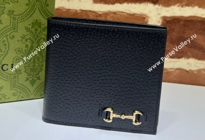 Gucci Bi-fold wallet with Horsebit 700462 in Black leather (dlh-24012919)