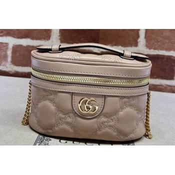 Gucci GG Matelasse top handle mini bag ‎723770 Nude (dlh-24012608)