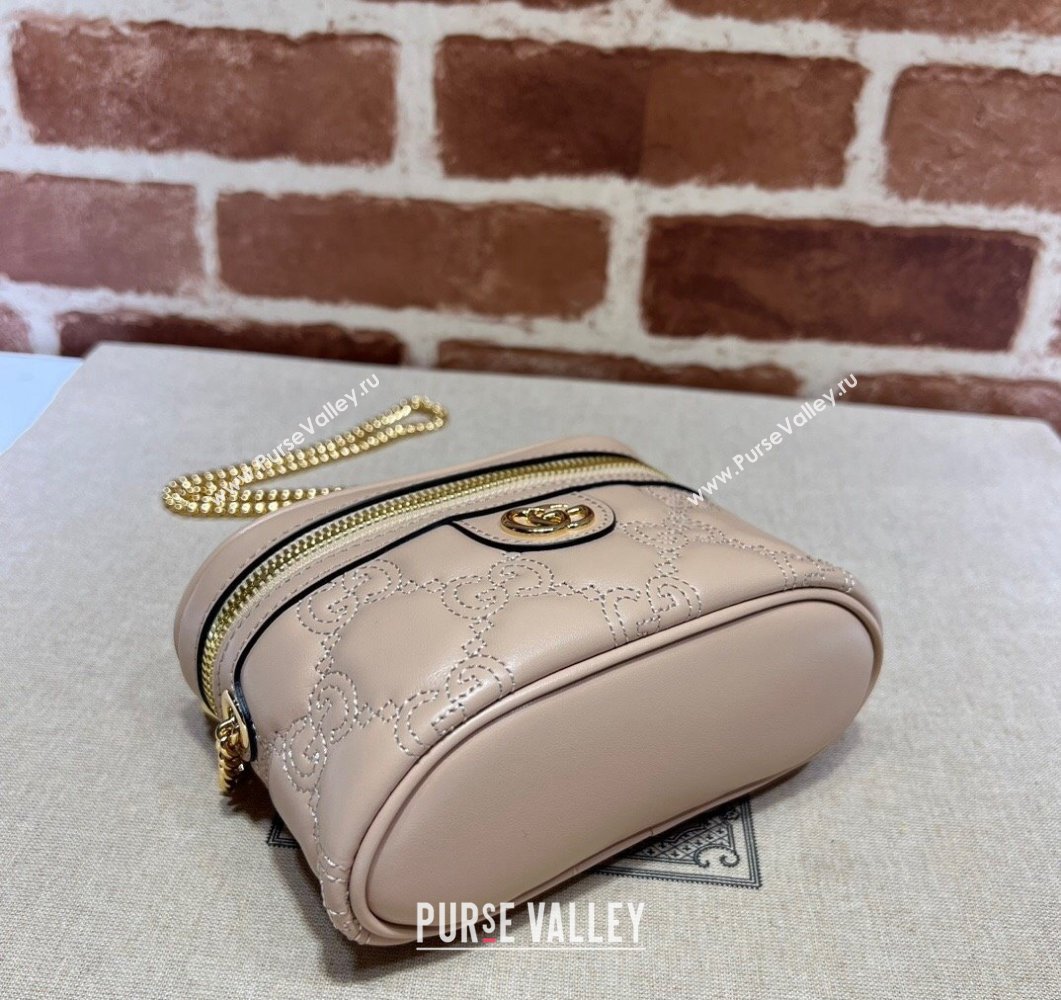 Gucci GG Matelasse top handle mini bag ‎723770 Nude (dlh-24012608)