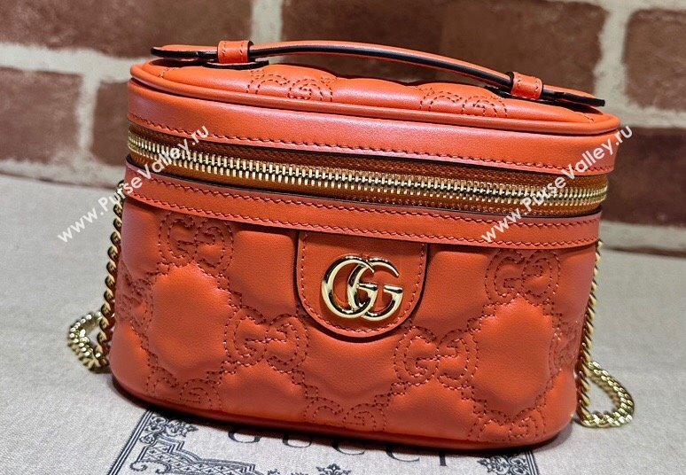 Gucci GG Matelasse top handle mini bag ‎723770 Orange (dlh-24012610)