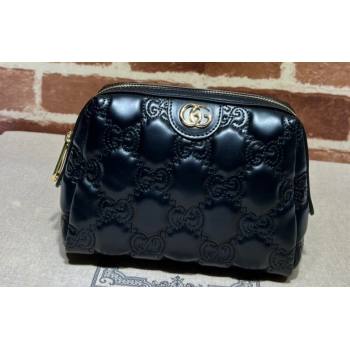 Gucci GG Matelasse beauty case bag 726047 Leather Black (dlh-24012627)