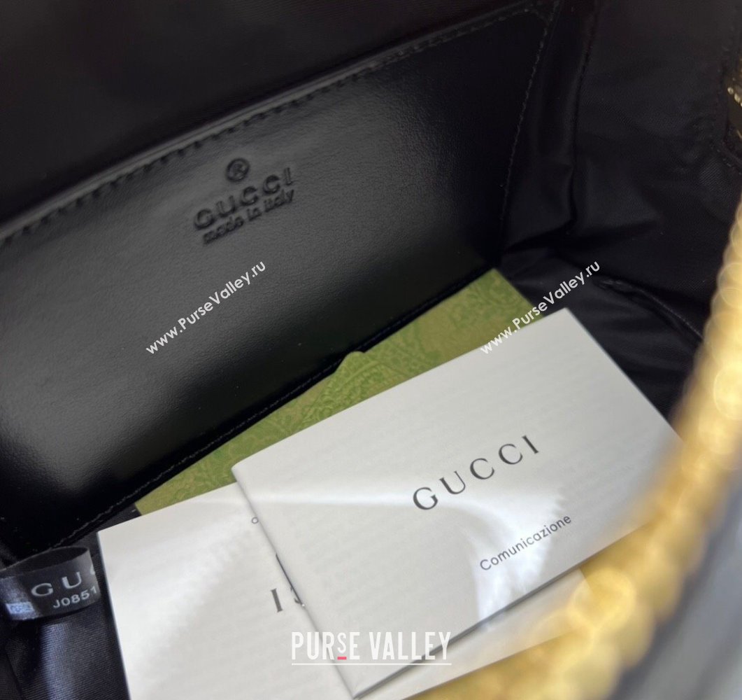 Gucci GG Matelasse beauty case bag 726047 Leather Black (dlh-24012627)