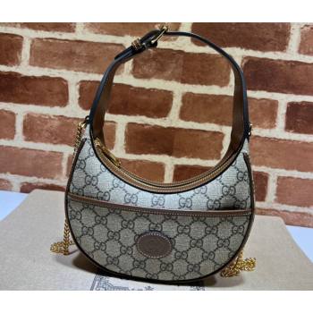 Gucci Half-moon-shaped mini bag with Interlocking G 726843 GG canvas Beige (dlh-24012701)