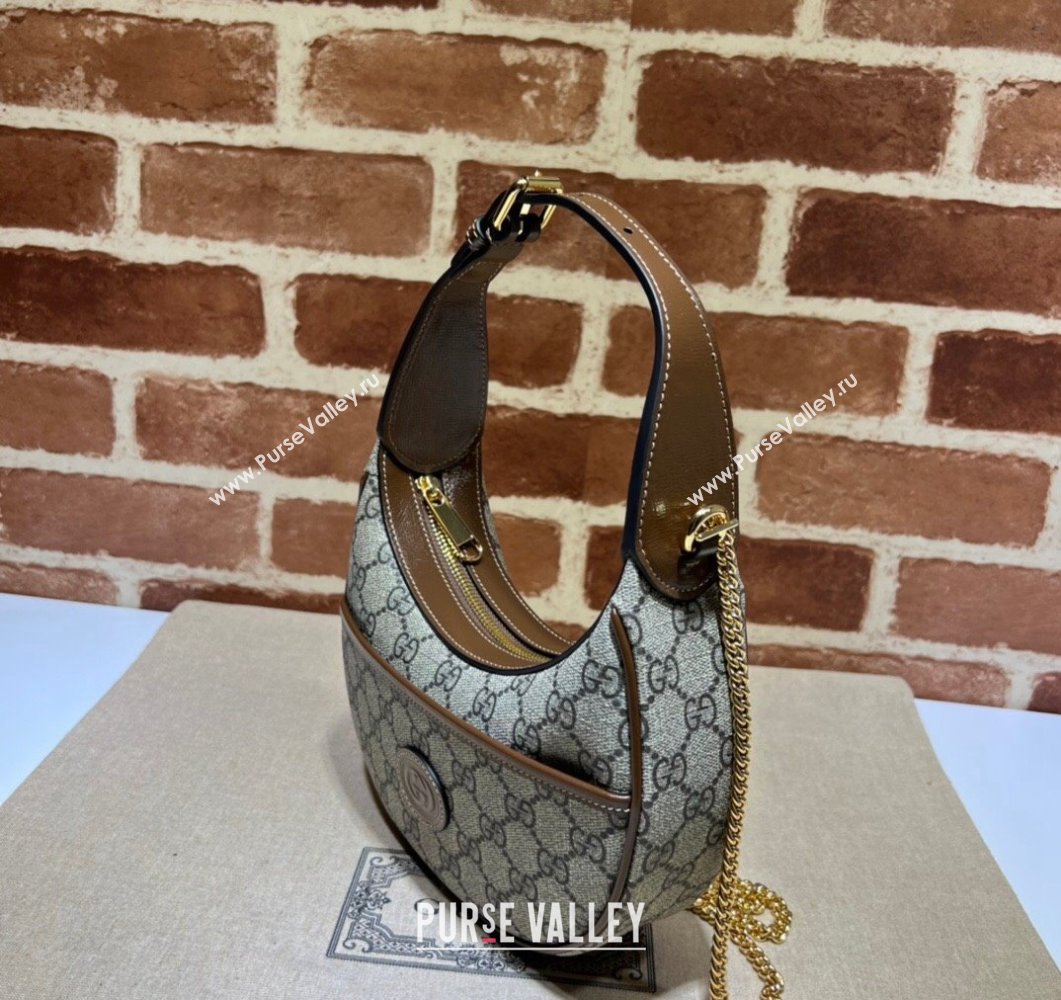 Gucci Half-moon-shaped mini bag with Interlocking G 726843 GG canvas Beige (dlh-24012701)