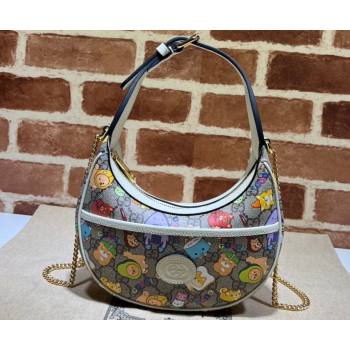 Gucci Half-moon-shaped mini bag with Interlocking G 726843 GG canvas Print (dlh-24012703)
